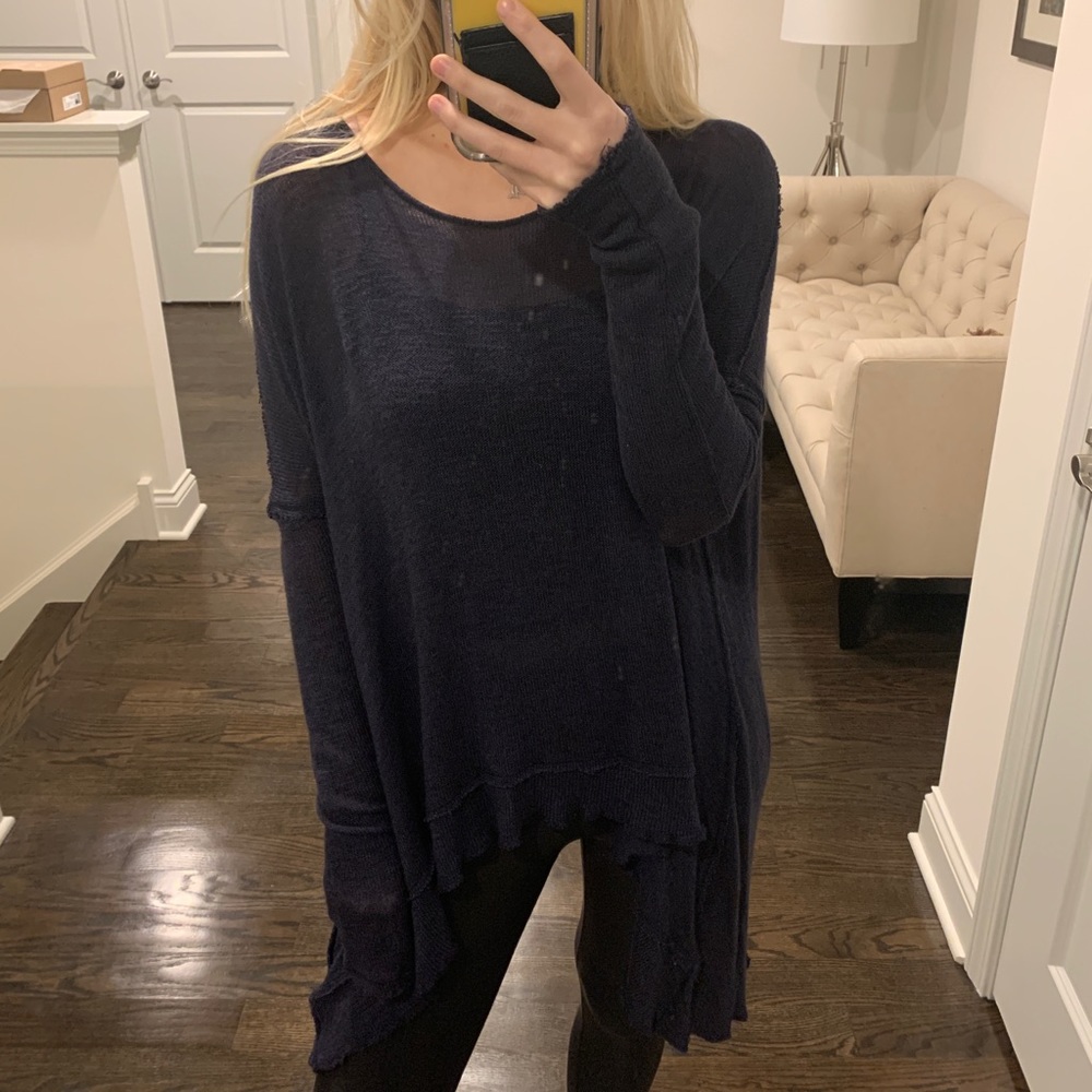 Free People Navy Blue Sweater